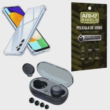 Imagem de Capinha para Galaxy M35 + Fone Bluetooth + Pelicula de Vidro 3D - Armyshield