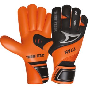 Imagem de Luva Goleiro Profissional Three Stars Titan Laranja Pequena