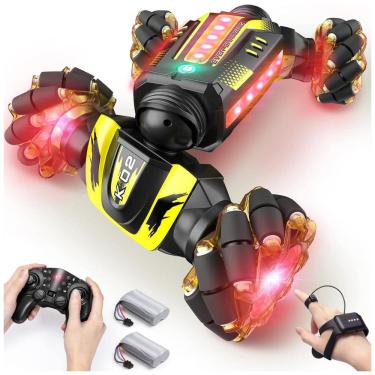 Imagem de Carrinho de Controle Remoto 2 em 1 4WD 2.4 Ghz Dupla Face 360 com 2 Baterias Recarregáveis, DODOELEPHANT, Preto