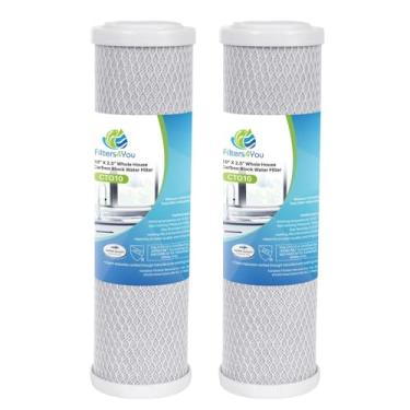 Imagem de CFS Pacote com 2 cartuchos de filtro de água de bloco de carvão ativado compatíveis com modelos WaterPur CCI-10-CLW – Remove mau gosto – Cartucho de filtro de substituição para toda a casa – Cartucho