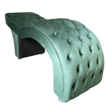 Imagem de Maca Estética Estofada M1 80cm - In9 Decor, Veludo Verde - In9 Decor