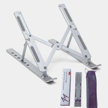 Imagem de Suporte de Mesa Portátil para Notebook/Laptop de 10" a 17,3", Com 6 Níveis de Regulagem+ Case,Apoio Universal, Dobrável, Acompanha Bolsa de Transporte,- Vende Mais