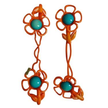 Imagem de 2 Pares Maria chiquinha Xuxa de cabelo Infantil Flor Fashion laranja