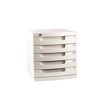 Imagem de VBNCUUIOPO Organizadores de gaveta para armazenamento de documentos, extensão de mesa, organizador de escritório com trava (plástico) 29,5 39,4 43 cm (tamanho: médio 5 camadas)