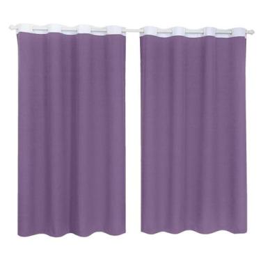 Imagem de Cortina Tecido Oxford Faixa Branco 2,50M X 3,00M - Lilás - Campari