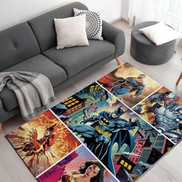 Imagem de DreamController Tapetes personalizados Justice Leaggue para sala de jogos (157,5 x 101,6 cm) | Tapetes de sala de jogos inspirados em jogos e decoração de anime para gamers | Decoração de quarto de