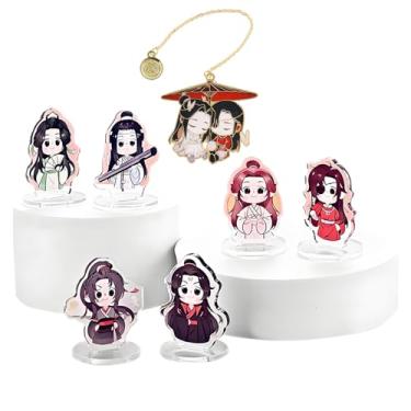 Imagem de Heaven Official's Blessing Grandmaster of Demonic Cultivation Cute Acrylic Figures Stand Decoration Xie Lian Hua Cheng Keychians Tian Guan Ci Fu Bookmark for Men Women Fans 7 Pcs