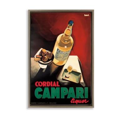 Imagem de Stupell Industries Arte de parede em tela flutuante vintage Campari vinho marrom, design por Marcus Jules, 43 x 63 cm