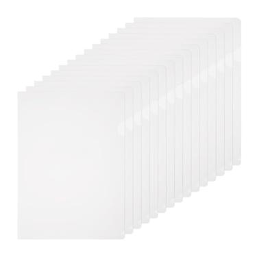 Imagem de PATIKIL Pastas de plástico A5, pacote com 15 pastas transparentes, tipo L, bolsos de projeto, capas de papel para documentos, em forma de L, transparentes para documentos, arquivo de escritório, 16 x