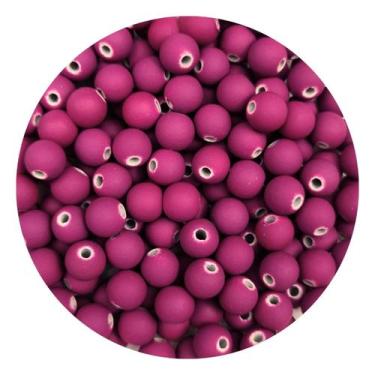 Imagem de Miçanga Emborrachada 8mm 200un p/ Montar Pulseira Infantil Terço Brinc