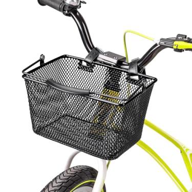 Imagem de CXWXC Cesta De Bicicleta Infantil - Frontal Para Meninos E Meninas Cestas Com Alças Pu Ajustáveis, Adequadas A Maioria Das Bicicletas Triciclos Infantis (Preto)