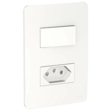 Imagem de Conjunto Interruptor Simples Tomada 2P+T 10A Pl Schneider