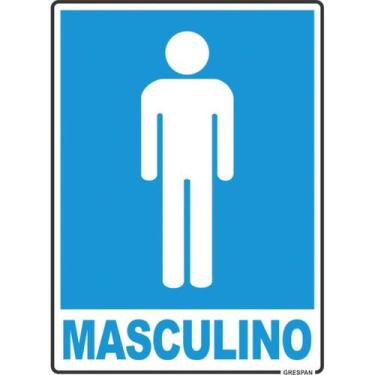 Imagem de Placa De Sinalização Masculino 15X20Cm. - Planeta Brinquedos