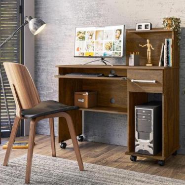 Imagem de Escrivaninha Office Studio - Lukaliam Móveis - 109x111x41 cm, Canela