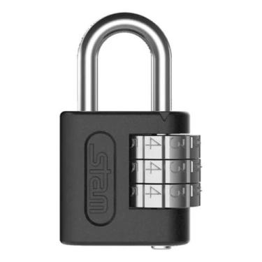 Imagem de Cadeado S/ Chaves 25mm para Malas, Armários e Baus STAM, Preto Fosco