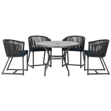 Imagem de Mesa com 4 Cadeiras de Jantar Roma 100cm e Noronha em Aluminío