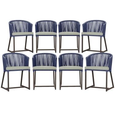 Imagem de Mesa com 4 Cadeiras de Jantar Roma 100cm e Noronha em Aluminío