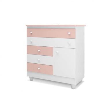 Imagem de Cômoda Infantil Adhara Com 5 Gavetas E 1 Porta Para Quarto