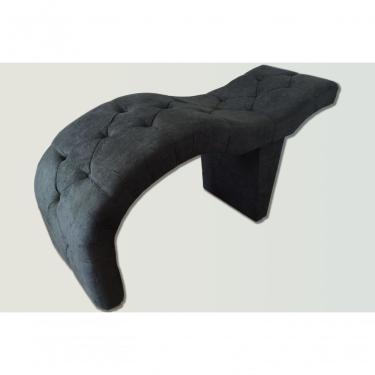Imagem de Maca De Atendimento Preta Curva 60 Cm Largura Tecido Suede