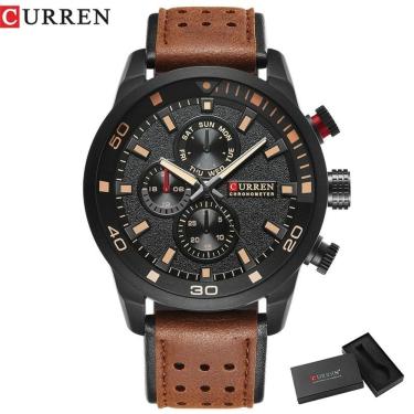 Imagem de Relógio Masculino Curren 8250 À Prova D'Água Marrom