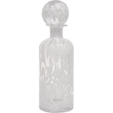 Imagem de Messina Garrafa Decorativa 35X12X12Cm Vidro Branco Com Tampa