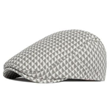 Imagem de Boina Retrô Unissex Plana Ideal Protetor Gorro Espinha De Peixe Hera Cinza