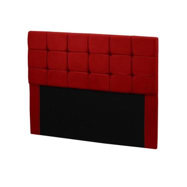 Imagem de Cabeceira Cama Box Queen 1,60 Estofada Julia Veludo Vermelho Star Confort Vermelho