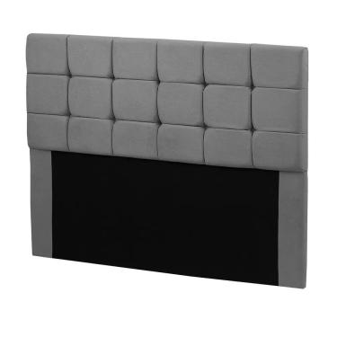 Imagem de Cabeceira Cama Box Queen 1,60 Estofada Julia Veludo Chumbo Star Confort Chumbo