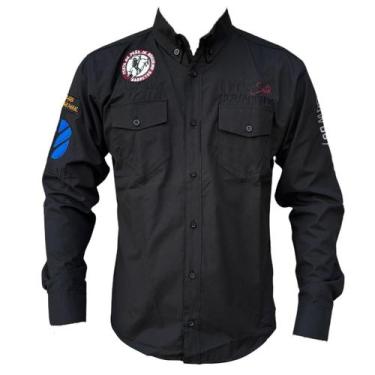 Imagem de Camisa Bordada Country Masculina Competição Vaqueiro Rodeio, Preto, P