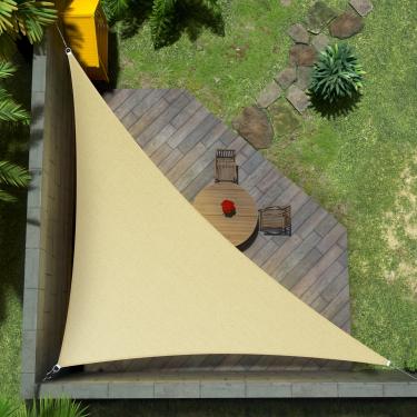 Imagem de Amgo Toldo Vela Triangular Retangular Bege De 16' X 22,6', Cobertura Para Área Externa, Upf50, Agtaprt16, Permeável À Água E Ao Ar, Padrão Comercial Serviço Pesado (Fazemos Tamanho Personalizado)