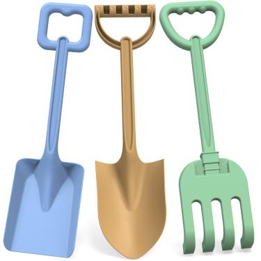Imagem de LNCOJOLM Pá De Praia 16" E Ancinho Para Caixa Areia, Brinquedos Resistente, Espátula, Kit Ferramentas Escavação Plantio Jardim, Brinquedo Essencial Viagem, Presente Verão Crianças Na Neve