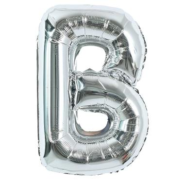 Imagem de TONIFUL Balões De 40" Com Letra B Prateada - Mylar Hélio Grande Em Folha Metálica Para Decoração Festas Aniversário E Aniversários