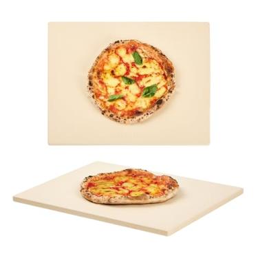 Imagem de ROCKSHEAT Pedra De Pizza Profissional Para Forno, Tábua Cozimento Cordierita 35 X 45 Cm, Segura Grelha E Churrasco, Com Crosta Perfeita Resistente (35 Cm)