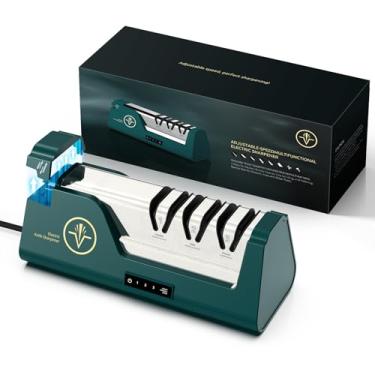 Imagem de Citcgo Afiador De Facas Elétrico Com Abrasivos 100% Diamantados E Guias Angulares Precisão, Tela Sensível Ao Toque Lcd 3 Velocidades 4 Estágios, Profissional Para Lâminas Retas, Serrilhadas, Tesoura