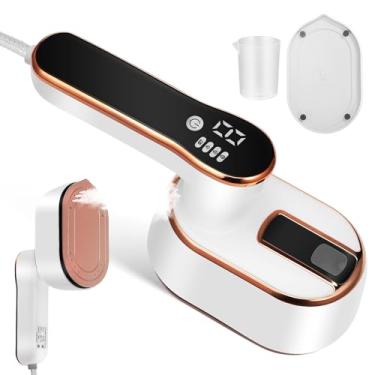 Imagem de STOBAZA Ferro A Vapor Portátil Para Viagem Com Tela Lcd, 1000 W, Dobrável, Roupas Pequenas, 4 Níveis De Vapor, Vaporizador Portátil, Aquecimento Rápido 15 Segundos, Tecidos, Casa E Dormitório