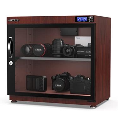 Imagem de AUTENS Armário Desumidificador A Seco De 80L, Design Com Textura Madeira, Controle Digital, Silencioso E Econômico, Para Armazenamento Equipamentos Eletrônicos Lentes Câmera, Temperatura, Umidade Te