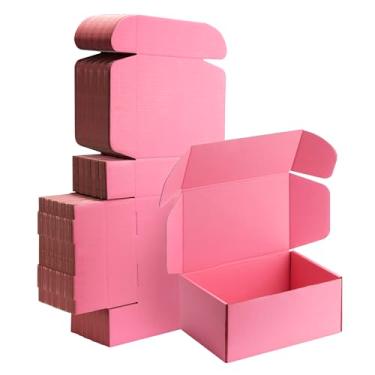 Imagem de Yidomto Caixas De Remessa Pequenas Rosa 9X6X4 - Pacote Com 25 Papelão Ondulado Para Embalagem, Correspondência, Presente, Resistente, Reciclável, Suprimentos Comerciais Perfeitos, Comércio Eletrônic