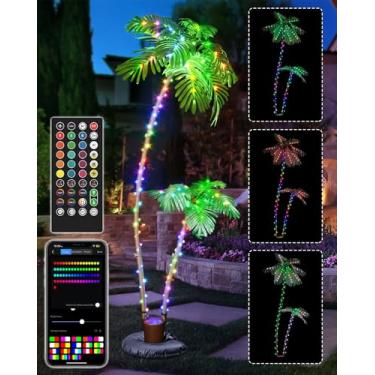 Imagem de Avatar Controls Palmeira Artificial Led Inteligente De 2,13 M Com Controle Por Aplicativo - Sincronização Música Externa Mudança Cor, Temporizador E Remoto, À Prova D'Água, Decoração Tropical Pré-Il