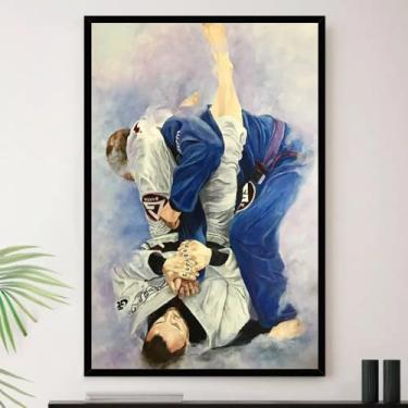 Imagem de Genérico, Quadro Jiu Jitsu Judo Brasil Kimono Decorativo A3 35x45cm