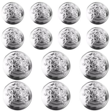 Imagem de RUIFUU Conjunto De 14 Botões Metal Para Blazer, Terno Homens E Mulheres, Prata Vintage Ternos, Casaco Esportivo, Uniforme, Jaqueta (18 Mm 23 Mm, Prata)