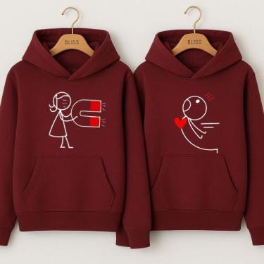 Imagem de Moletom Canguru Casal Imã Coração Dias Dos Namorados Esposo Noivo Casa