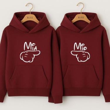 Imagem de Moletom Canguru Mio Mia Frases Meme Casal Namorados Presente Par Amigo