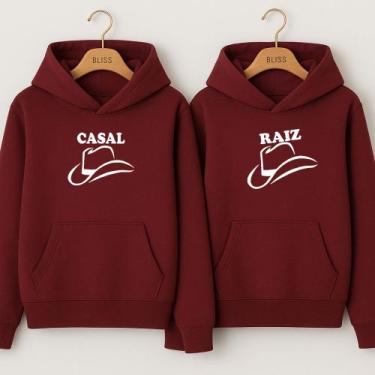 Imagem de Moletom Casal Raiz Canguru Blusa De Frio Com Capuz Combinados Namorado
