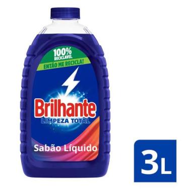 Imagem de Sabao liquido brilhante lava roupas 3 lt roupas brancas e coloridas, 3