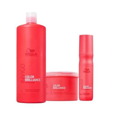 Imagem de Wella Brilliance Sh 1000ml + Masc 500ml + Leave-in 150ml - Wella profi