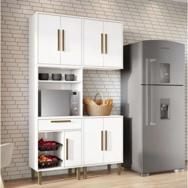 Imagem de Cozinha Lorena 7 Pts C/ Fruteira Kaiki Móveis - Branco