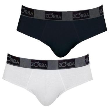 Imagem de Kit C/2 Cuecas Zorba Slip Plus - 0716, Preto, Branco, GG