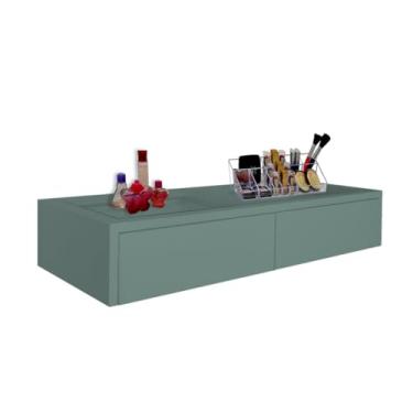 Imagem de Penteadeira Aparador Suspenso para Maquiagem Quarto Verde Laca