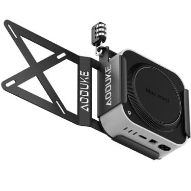 Imagem de AODUKE Com trava de segurança combinada 2024 Mac mini M4 VESA suporte de montagem para monitor de computador para adaptador de placa de extensão de rack de servidor antirroubo, compatível com
