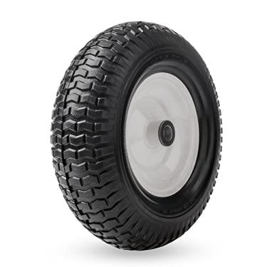 Imagem de Jinleader Pneu E Roda De Poliuretano Sólido De 13" 5.00-6 Sem Câmara De Ar, 1 Pacote De Pneu Sem Ar De Poliuretano Com Rolamento De 3/4" E Cubo Centralizado De 3" Para Carrinho De Mão/Carro De Golf